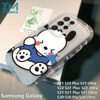 YiaMia เคสโทรศัพท์เฮลโลคิตตี้น่ารักสำหรับ Samsung กาแล็คซี่ S23 S23บวก S23 S21 S21พิเศษบวก S21 S30โปร S30อัลตร้าการ์ตูน Pacha สุนัขสบู่ใสเคสโทรศัพท์ Samsung กาแล็คซี่ S22 S22บวก S30 TPU อ่อนนุ่ม S22