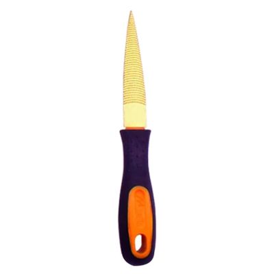 1PC Wood File Woodworking Golden Tapered Rasp Bastard for Wood Leather Plastic Hand Tools with Rubber Handle