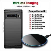 15W Universal Fast Qi Wireless Charging Pad for Google Pixel 7a 7 6 Pro 5 4 XL Wireless Charger with USB Type-C Cable Gift Case Car Chargers