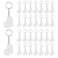 30 Sets Keyring DIY Set Acrylic Key Ring Kit Heart Shape Keyring Chain Keychain Accessories for DIY Projects Craft Gift