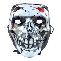 Halloween Skull Headgear 3D LED Creepy Skull Head Cover Dress-up Party Decor Halloween Costume Party Props Glowing Headgear For Masquerade Cosplay Role-Playing Party way