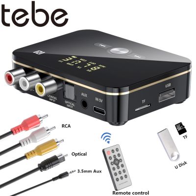 tebe NFC Bluetooth 5.0 Audio Adapter 3.5mm Aux RCA Wireless Receiver Transmitter Optical/Coaxial Music Adapter with IR Remote