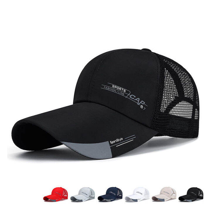 hot-new-sports-caps-outdoor-fashion-mesh-golf-cap-headwear-snapback-sun-visor-hat-headgear-baseball-cap-female-cap-long-brimhat-men