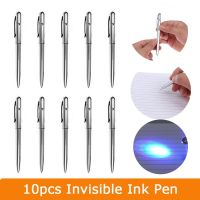 10Pcs Funny Pen 2 in1 Invisible Ink Pen Novelty Ballpoint Pens New Office School Supplies With Uv Light Magic Secret Ballpoin Pens