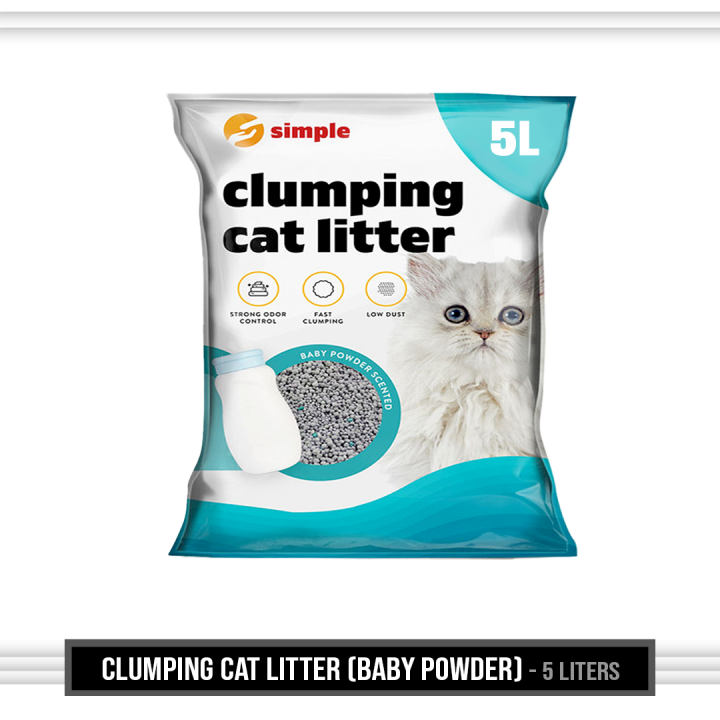 5L Simple Clumping Cat Litter Baby Powder Scent Lazada PH