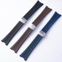 25x13mm Brown Black Blue Rubber Silicone Folding Buckle Watchband Fit For Patek Philippe Strap Nautilus Series Free Tools