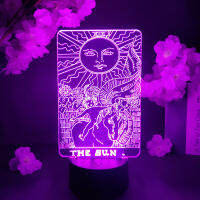 Tarot The Sun 3D Hologram Light LED Sensor Touch Control Lamp Home Table Decoration Novelty Christmas Gift "The Sun" Tarot Card