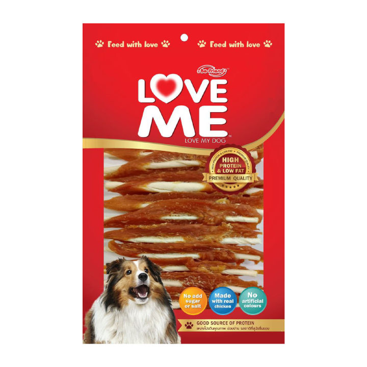 loveme-ขนมสุนัขเลิฟมี-สันในไก่-ครั้นชี่พันสันใน-เนื้อไก่อบแห้ง-กระดูกผูก-ขนาดบรรจุ-270-300-กรัม