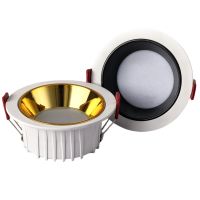 ZZOOI Dimmable Led Downlight Embedded Anti Glare Spot Lighting Household Black/White Ceiling Lamp