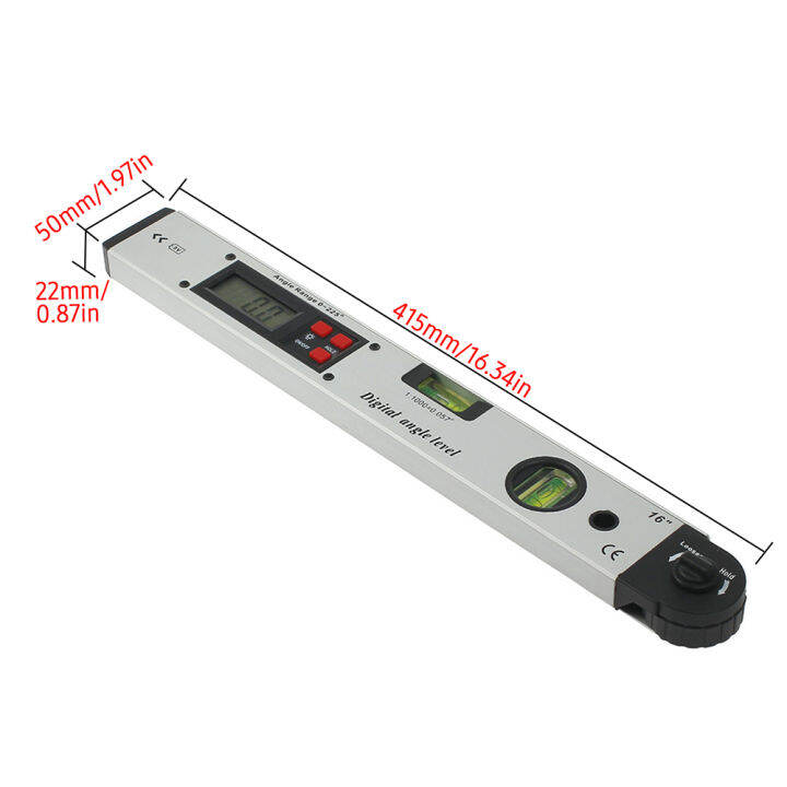 kkmoon-ไม้โปรแทรกเตอร์ไฟฟ้า-lcd-ระดับมุมดิจิตอล225องศาขนาด16นิ้วพร้อมเกจวัดมุมงานไม้อลูมิเนียมอัลลอยด์แนวนอนแนวตั้ง