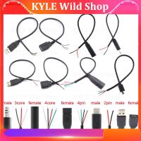 KYLE Wild Shop Wire Micro USB 2.0 Type-C AUX Mono Connector Power Supply Extension Cable Charger Male to Female 2-pin 4-pin Data Line