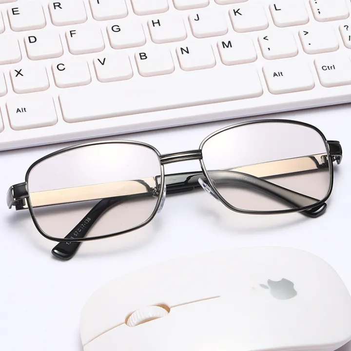 Glass lens intelligent color changing flat lens sunglasses