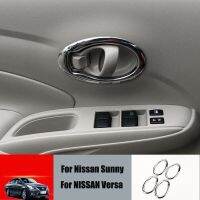 Car Styling Accessories Chrome Interior Door Handle Cover Interior Decorative Sticker For NISSAN Versa Latio Sunny 2010-2017