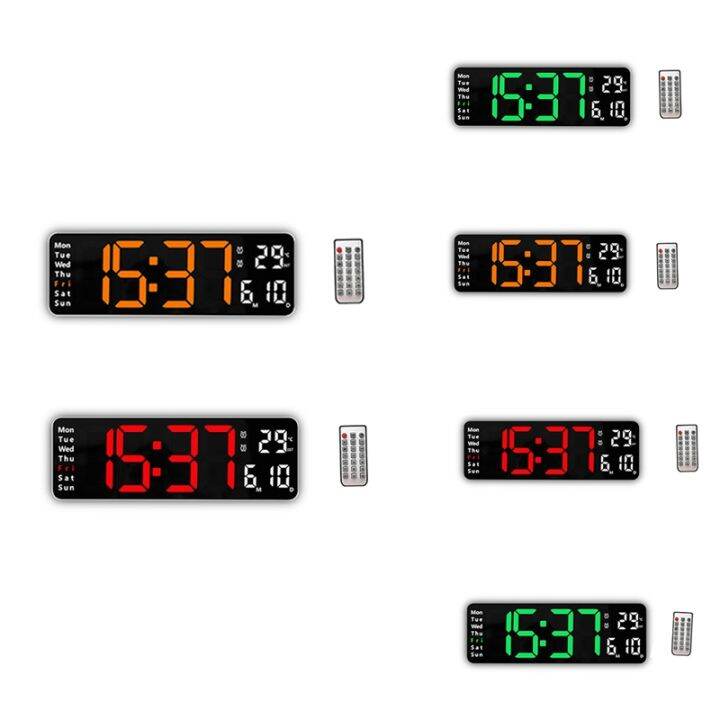 Large Digital Wall Clock Remote Control Temp Date Week Display Timer Countdown Table Clock Wall