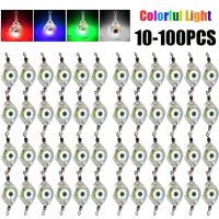 50-10PCS LED Attracting Fish Light Eye Shape Fishing Lure Light Underwater Eye Shape Fishing Squid Fishing Bait Luminous Lures