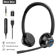 New Bee H361 Tai nghe USB với Micrô có thể xoay cho PC Tai nghe doanh nhân 3,5 mm có mic Tắt tiếng ồn cho Trung tâm cuộc gọi USB Headset Noise Cancelling thumbnail