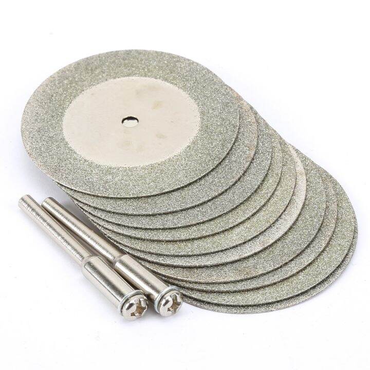 10pcs-set-40mm-diamond-cutting-discs-2pcs-mandrel-arbor-shafts-rotary-tool-dremel-accessories-drills-sheets-grinding-slice-craft