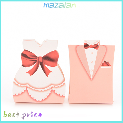mazalan 100 x Cartoon Candy BOX Wedding โปรดปรานเจ้าบ่าวและเจ้าสาวของขวัญสำหรับคู่รัก