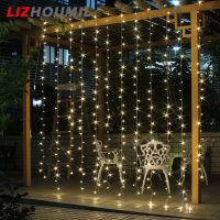 LIZHOUMIL 3X3M 304LED แถบผ้าม่านนางฟ้า110V จี้ห้อยมาลัยไฟประดับงานปาร์ตี้งานแต่งงานเทศกาลปลั๊ก US