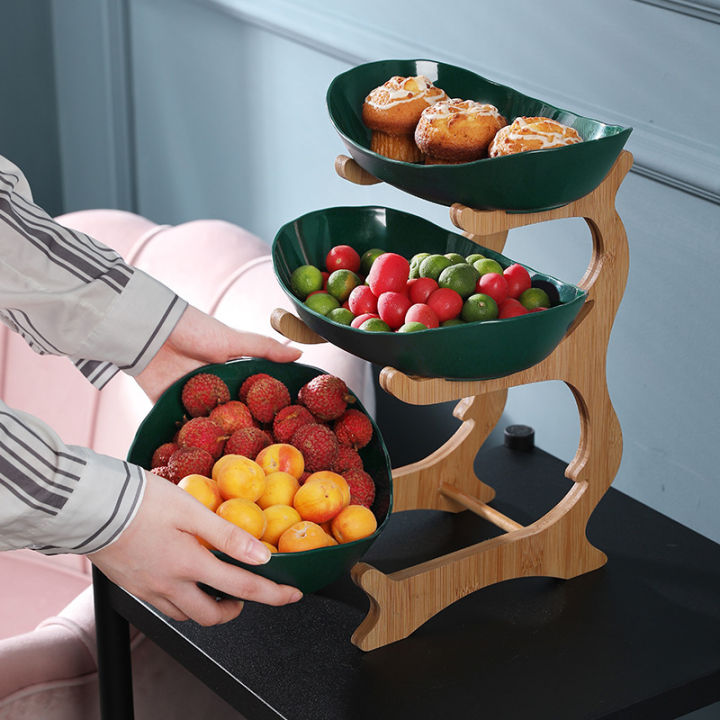 home-fruit-plate-living-room-three-layer-plastic-snack-dish-creative-modern-dried-fruit-basket-candy-cake-stand-salad-bowl