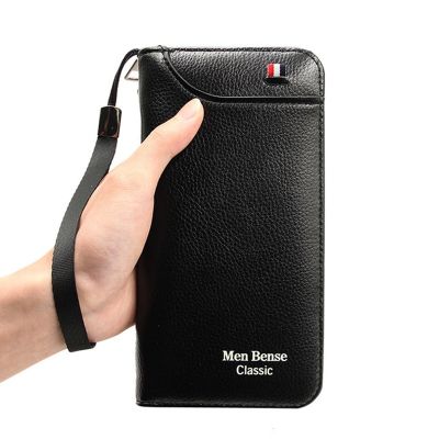 （Layor wallet） กระเป๋าสตางค์ผู้ชายความจุขนาดใหญ่ซิปกระเป๋าสตางค์กระเป๋าแฟชั่นที่เรียบง่ายสบายๆกระเป๋าโทรศัพท์มือถือ PU มัลติฟังก์ชั่ผู้ถือบัตรกระเป๋าเงินเหรียญ