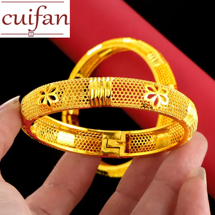 Saudi Gold Bracelet for women Hollowedout Designed Flower Pattern