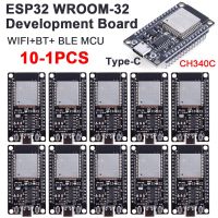 ESP32 WROOM-32 Papan Pengembangan 5V CH340C TYPE-C Wifi + บลูทูธแสดงผลได้ชัดเจนมีแฟลช32Mbits Modul Nirkabel