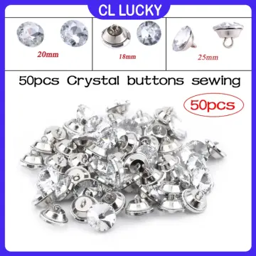 50Pcs Crystal Sewing Buttons Round DIY Rhinestone Buttons for Sofa Clothes  Craft Button Sewing Accessories 20/