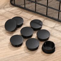 8pcs/pack Plastic Ceramic Tile Hole Bulkhead Buckle Type Pipe Plug Cover Head Hole Decorative Cap Black Round Hole Plug