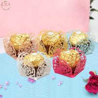 【 WYIN kitchen】50ชิ้น/ล็อตเลเซอร์ตัด Rose Candy Bar กล่อง Baby Shower Party Candy Box งานแต่งงานช็อกโกแลตบาร์ Baby Shower Party ของขวัญและอุปทาน