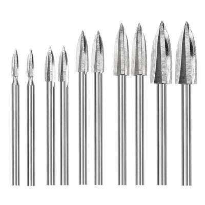 HH-DDPJ10pcs Wood Carving Drill Bit Steel Carving Drill Bit Set Is Used For Woodworking Carbide Grinding Drill Bit Carving