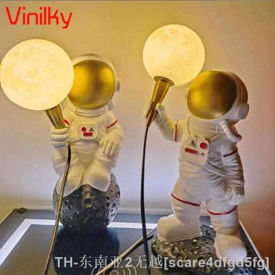 hyfvbujh✠ Astronaut Wall Lamp Table Lights Bedroom Bedside Study Decora Background Lighting Fixtures New
