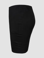 Finjani Plus Size Women Skirts Solid Dlim Sexy Skirt Side Slit Women S Knee Length Skirt