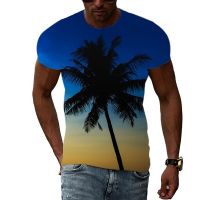 Summer Men Trend Palm Tree graphic t shirts Casual Fashion Harajuku Landscape Pattern T-shirt Daily Handsome 3D Print t-shirts