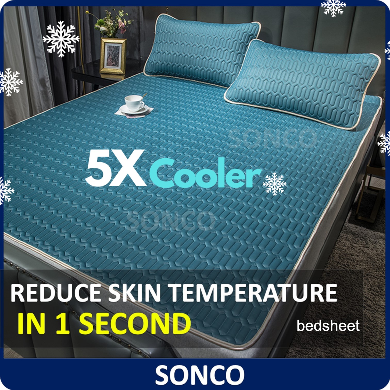 Nano Cool Mattress Cool Cushion [Free Pillow Cover] Cooling Bed Sheet Tencel ice Silk Mattress Zhimeng Man Mattress Polycool pad Thailand and latex Bed mat Nano Cool Cadar Sheet&Pillow Cover Soft Cool Touch Bedding Set Queen Bed Sheets Polycool pad