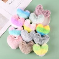 ♚▪ 20pcs Cute Heart Shape Plush Ball Mini Color Plush Toys Leopard Print Faux Rabbit Fur Stuffed Toy Keychain Accessories Girl Gift