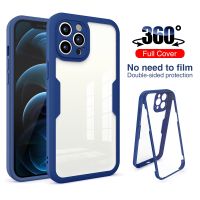 360หน้าจอเต็มรูปแบบ + เคสแบบฝาพับสำหรับ Iphone หลัง13 Mini 14 13 12 11 Pro 7 8 Plus SE2 Se3 X XR XS Max ฝาครอบใสแบบนิ่ม