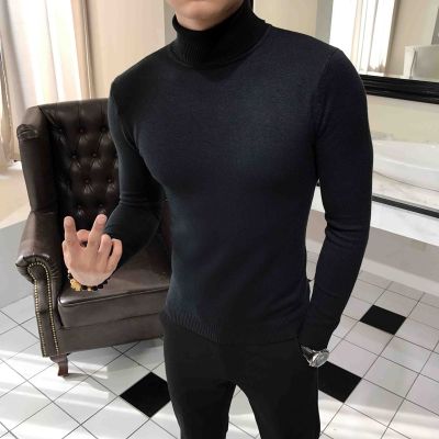 CODTheresa Finger Fashion Warm Sweater Mens Thickening Casual Pullover Men Jumper Turtleneck Knit Sweater