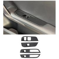 For MG 4 MG4 EV Mulan 2023 Car Window Control Lift Switch Panel Cover Trim Decoration Parts - ABS Carbon Fiber