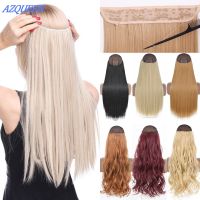 AZQUEEN synthetic No clips invisible thread hair extension straight natural black inner hot high temperature fiber hairpieces Wig  Hair Extensions  Pa