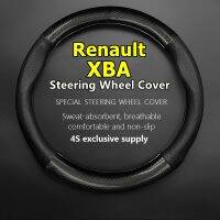 lujie For Renault XBA Steering Wheel Cover Genuine Leather Carbon Fiber Non-slip Case