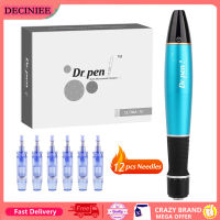 Dr Pen Ultima A1ไร้สายพร้อมตลับหมึก12ชิ้นชุดปากกาแต้มสิว Microneedling สำหรับการเจริญเติบโตของเส้นผมชุดดูแลผิว Mesotherapy