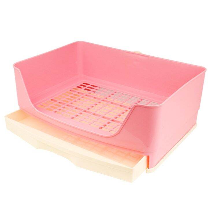 50LF Large Rabbit Litter Box with Drawer Place Firmly Pet Bedpan Corner