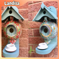 Bird Feeder Resin Wood Bird House Decoration For Outside Mounted Garden Patio Lawn Wall Hanging Bird Feeder