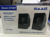 SAAG ลำโพงคอม speaker BLUETOOTH+AUX บูทูท rocket รุ่น D70BT