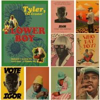 Rapper Tyler The Creator Flower Boy Posters Wolf Retro Kraft Paper Vintage Room Home Bar Cafe Decor Aesthetic Art Wall Painting