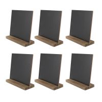 18 Pack Rustic Chalk Board Sign with Wood Stand for Wedding Decorations Signs Labels 6X5 Inch Blackboard