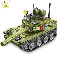 HUIQIBAO 324pcs Military 85 Main Battle Tank Building Blocks WW2 Army Soldier Figures Bricks Educational Toys for Children Boy