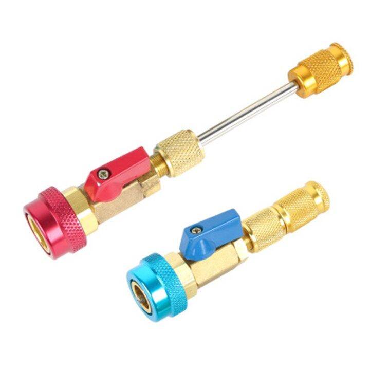 Car Air Conditioning Valve R134a Quick Remover Installer Low/High Pressure Coolant Adapter Valve