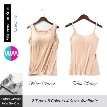 Women Camisole Tops With Built In Bra Neck Vest Padded Fit Tank Tops